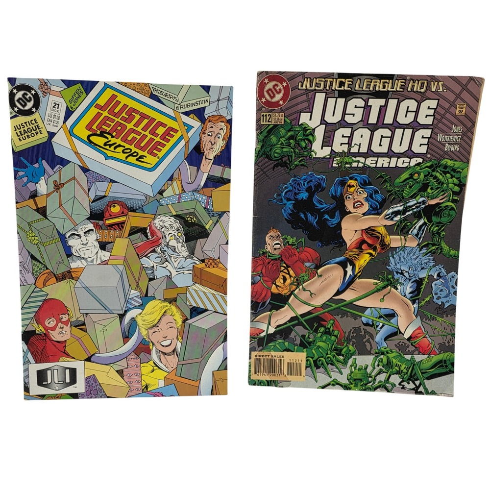 DC Comics Justice League Europe 21 & Justice League America 112 Comic Book Lot